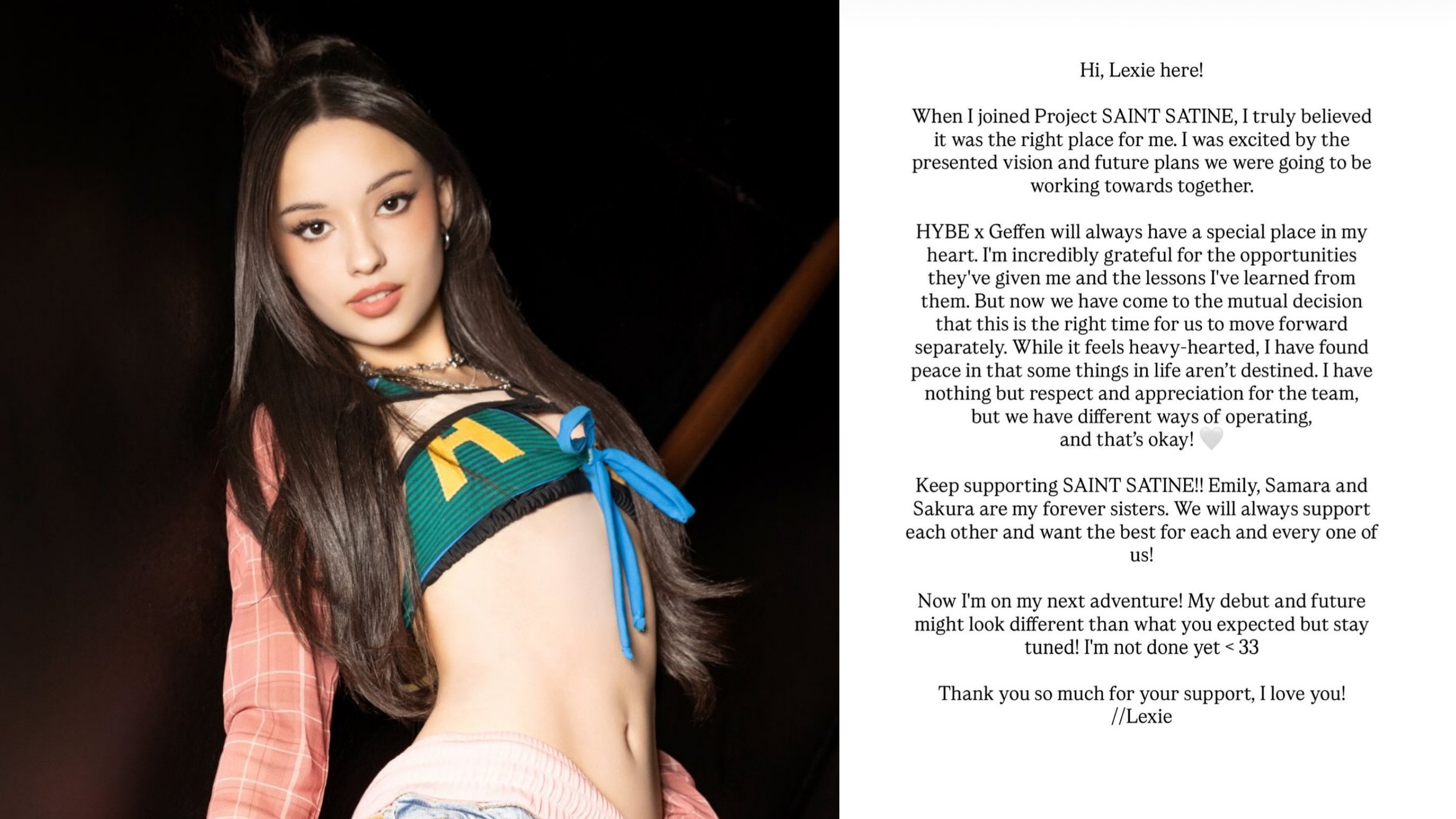 SAINT SATINE parts ways with member Lexie ahead of debut
