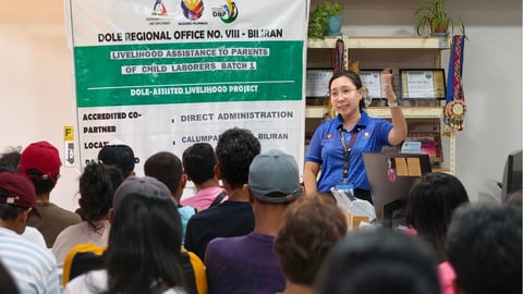 DOLE grants P1.5M livelihood aid to parents of child laborers in Biliran
