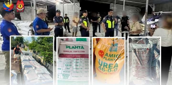 Authorities inspect the illegal fertilizer manufacturing facility and seized counterfeit products in Nueva Ecija, July 15, 2026.