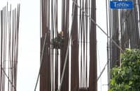 (July 16 2026) A workers seen inside the steel of the ongoing construction building in Quezon City, the Department of Labor and Employment (DOLE) said the P60 first tranche to daily wages is set on July 25 2026, the remaining PHP25 will take effect on January 20, 2027, as they approved a historic PHP85 daily minimum wage increase for Metro Manila. Photo/Analy Labor