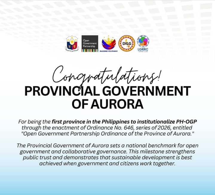 Aurora first province to institutionalize Open Government Partnership