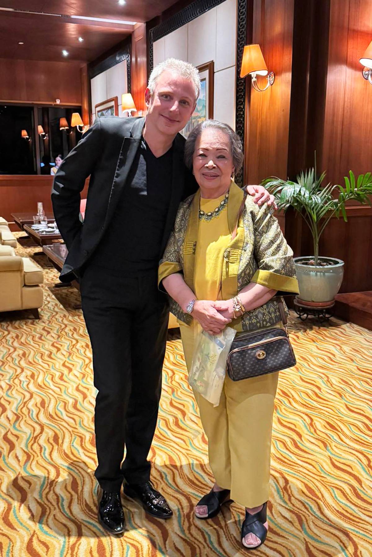 FRENCH pianist Maxime Zecchini with Vivina Chiu, president of the Arts Council of Cebu.