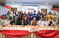 CAROL Lobaton of Mikasa, Mick Atienza of Smart Sports, Patricia Hizon of Beyond Media, Regine Asa of Shakey’s Pizza, Victorina Calma of ACES, SSL ambassador Shaina, and tournament director Ginio Panganiban join the players from competing teams in rolling out the 2026 Shakey’s Collegiate National Invitationals starting Sunday at the Ninoy Aquino Stadium.