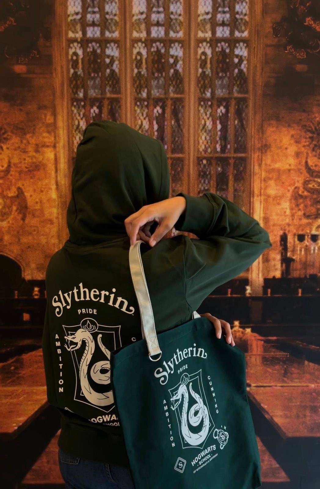 The Slytherin-themed apparel celebrates ambition, confidence and resourcefulness, making it a stylish choice for fans who proudly identify with the iconic Hogwarts house.