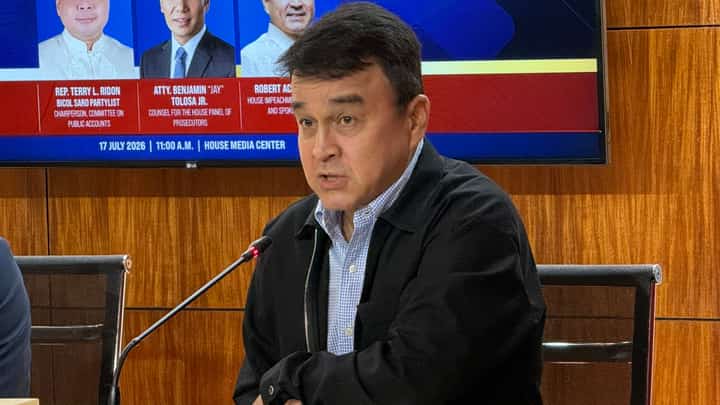 Former congressman Robert Ace Barbers during a press conference at the House of Representatives on Friday, 17 July.