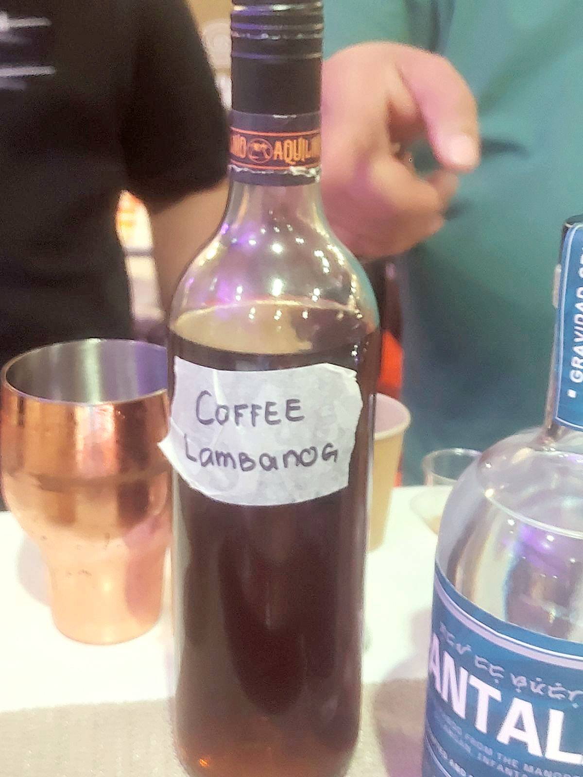 Coffee lambanog made from Benguet beans and Liliw lambanog.