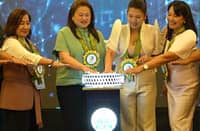 DICT Usec. Faye Condez-de Sagon (third from left) leads the ceremonial launch of the Free Wi-Fi Program in Palawan public schools. Also in photo are (L-R) Puerto Princesa Schools Division Superintendent Dr. Loida Adornado; Palawan Governor Amy Roa Alvarez; and DICT MIMAROPA Regional Director Emmy Lou Delfin.