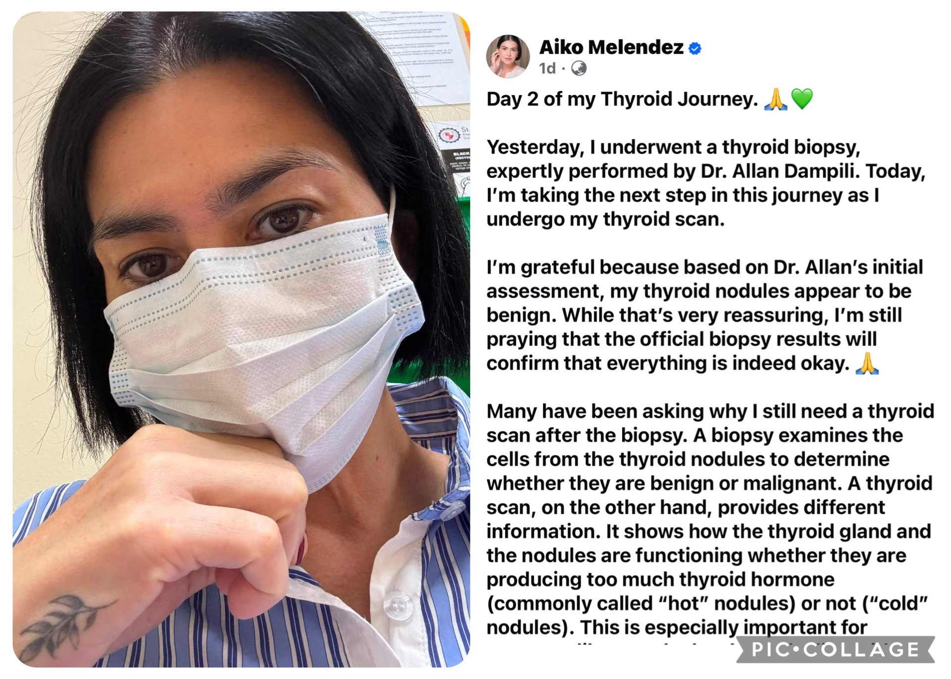 Aiko Melendez stays hopeful ahead of biopsy results