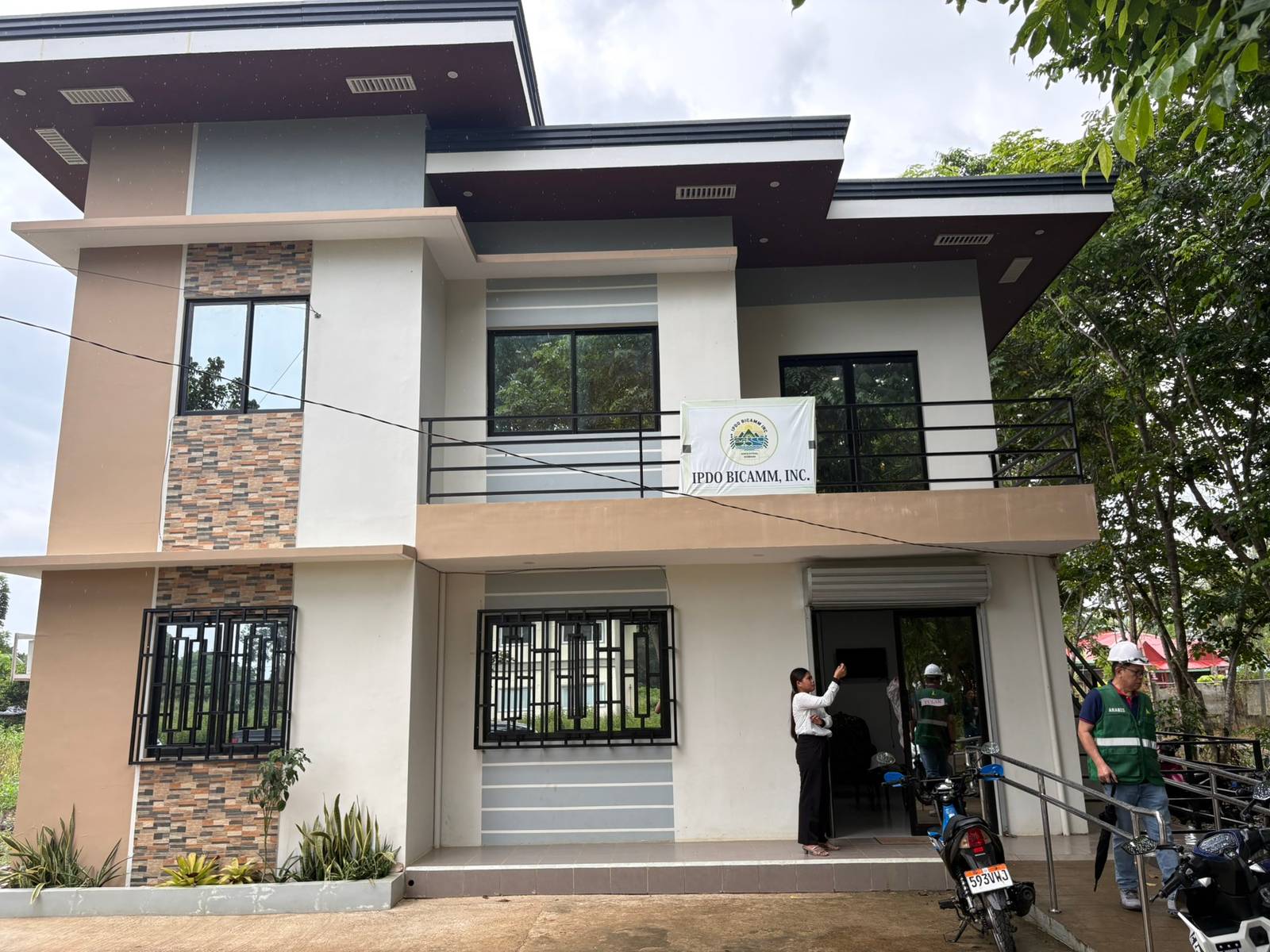 A newly completed tribal hall for the Palawan Indigenous community, built with support from mining companies through community development initiatives. The project is part of efforts to provide better facilities for Indigenous groups, who also receive a one-percent royalty share from mining operations in their ancestral domains.