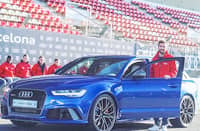 Lionel Messi the GOAT in an Audi RS 6 Avant Performance. Mini Cooper (inset)