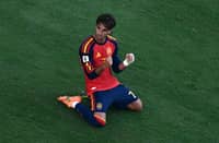 Spain's forward #07 Ferran Torres celebrates after Spain won the 2026 World Cup football tournament final match between Spain and Argentina at the New York/New Jersey Stadium in East Rutherford on July 19, 2026.