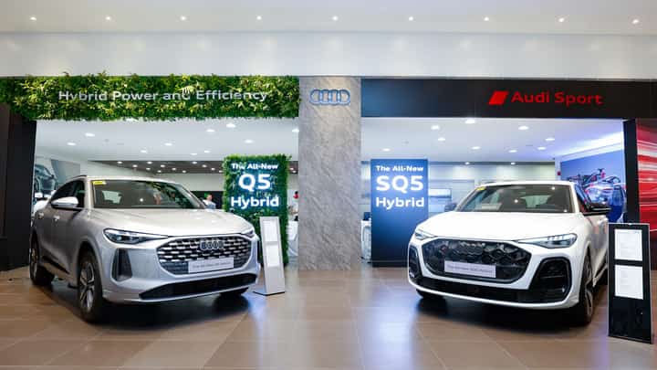 DISPLAYED side by side, the Audi Q5 Hybrid and SQ5 Hybrid show the regular and performance sides of the expanded range.