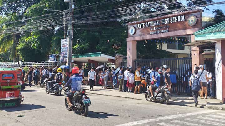 NORMAL classes proceed under heavy police visibility at Leyte National High School in Tacloban City on Tuesday after authorities neutralized a social media threat against Eastern Visayas’ largest public secondary school.