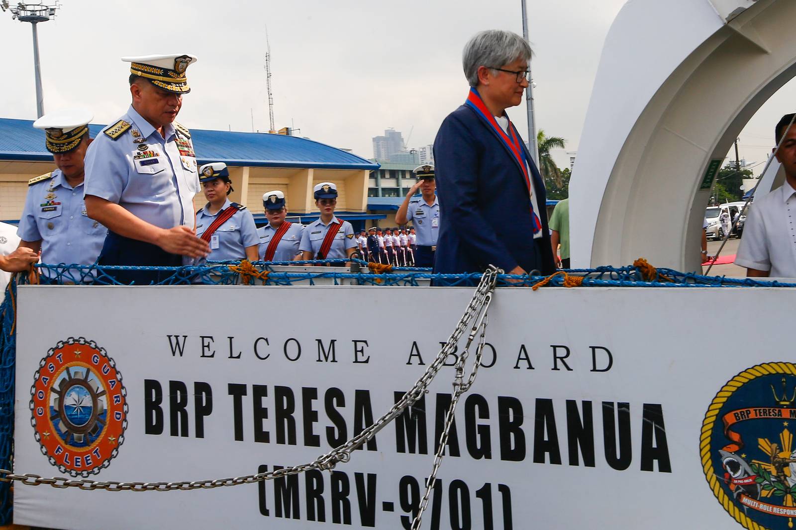 The Philippine Coast Guard (PCG) welcomed Australian Foreign Minister Penny Wong aboard BRP Teresa Magbanua at Pier 15, Manila, on 21 July 2026. She was received by PCG Commandant Admiral Ronnie Gil Gavan and Department of Transportation Undersecretary Mark Steven Pastor. During the visit, Wong announced additional Australian assistance to enhance the PCG's aerial and maritime drone capabilities, as well as its training programs.

In his remarks, Gavan highlighted the eight decades of diplomatic relations between Australia and the Philippines, emphasizing the strong partnership between the two countries in the areas of economic cooperation, maritime security, and international cooperation.

Wong also expressed concern over China's "destabilizing and dangerous" actions in the disputed South China Sea, including what she described as aggressive actions against Philippine Navy personnel during an incident at Ayungin Shoal on 20 July.