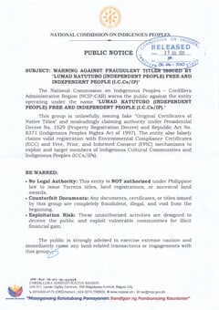 People warned against group giving land titles