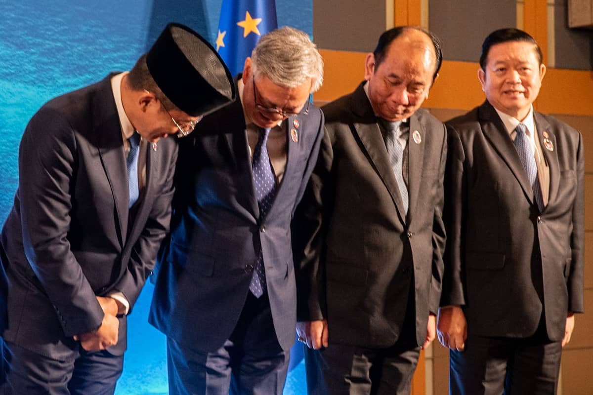 EU Vice President Kaja Kallas poses for a group photo along with ASEAN Foreign Ministers and officials in the ASEAN Post-Ministerial Conference at the PICC in Pasay, Manila, on July 22. l Zedrich Xylak Madrid