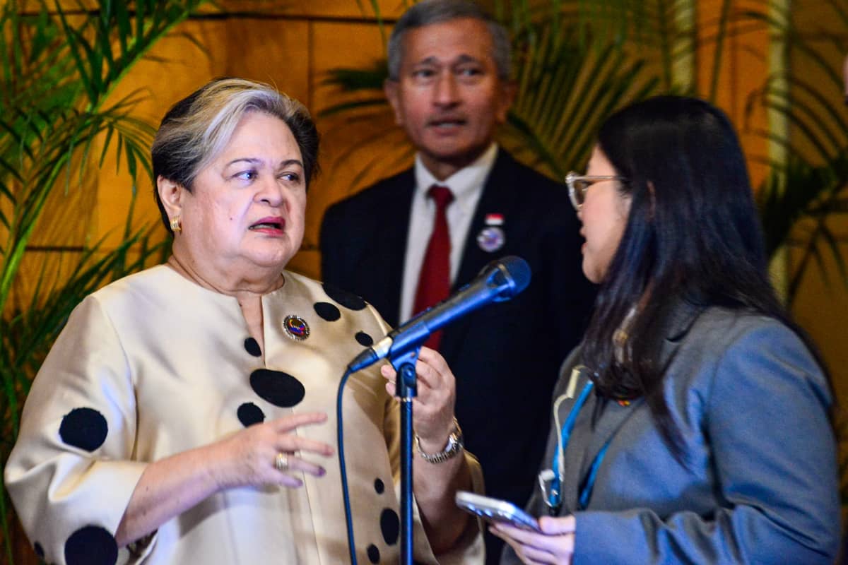 EU Vice President Kaja Kallas poses for a group photo along with ASEAN Foreign Ministers and officials in the ASEAN Post-Ministerial Conference at the PICC in Pasay, Manila, on July 22. l Zedrich Xylak Madrid