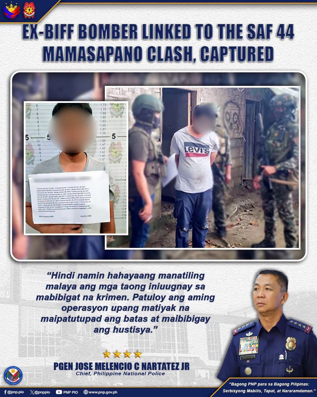 Ex-BIFF bomber linked to SAF 44 clash arrested