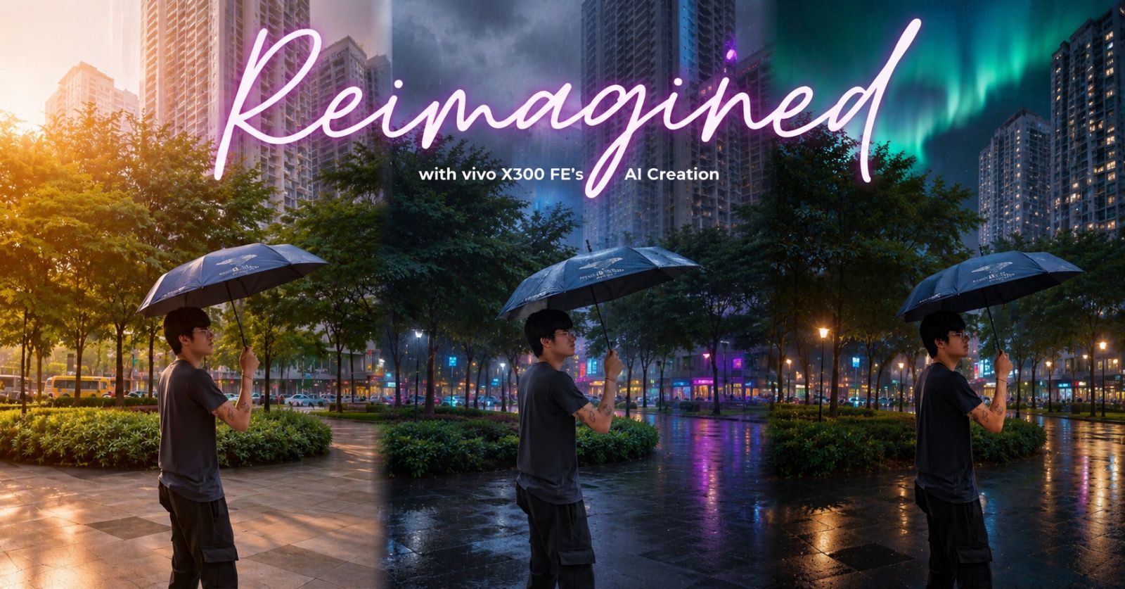 
Transform rainy-day photos with the new vivo X300 FE and AI Creation