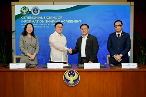 BSP, DOJ ink data-sharing agreement
