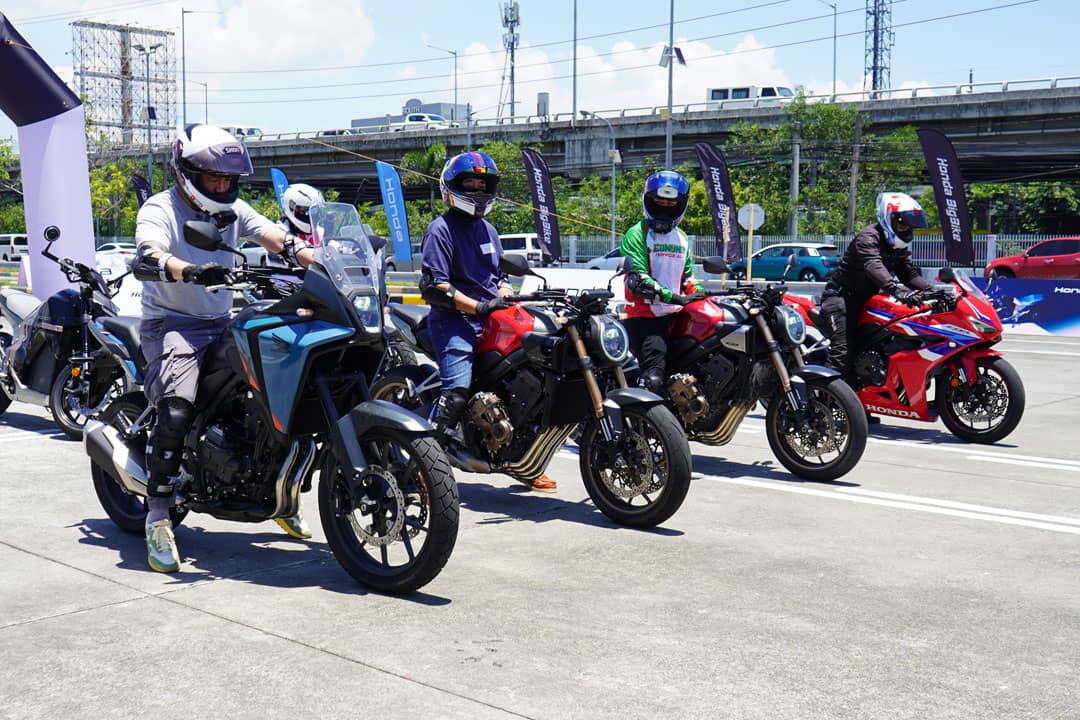 RIDERS test Honda Big Bike motorcycles equipped with E-Clutch technology at the Honda Safety Driving Center in Parañaque City.