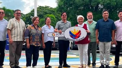 President Marcos Jr., together with local officials, turns over 34 PCSO ambulances to LGUs in Central Luzon during his visit to San Fernando, Pampanga.