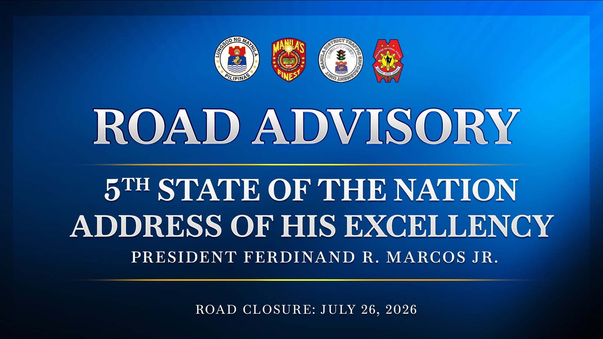 Road closures, rerouting set ahead of Marcos Jr.'s fifth SONA