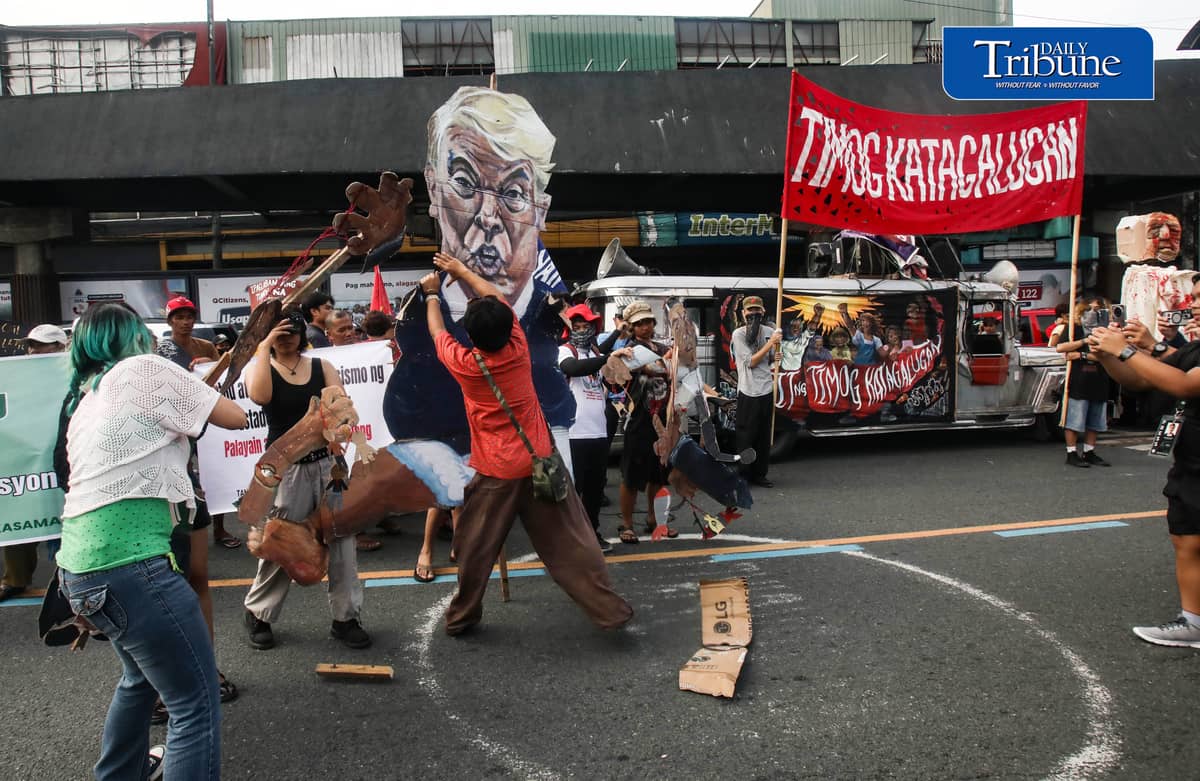 (July 27 2026) Militant group staged a protest at Philcoa along Commonwealth, Quezon City on Monday morning July 27 2026, as the President Ferdinand Marcos Jr. 's, prepared to deliver his fifth State of the Nation Address SONA. Photo/Analy Labor