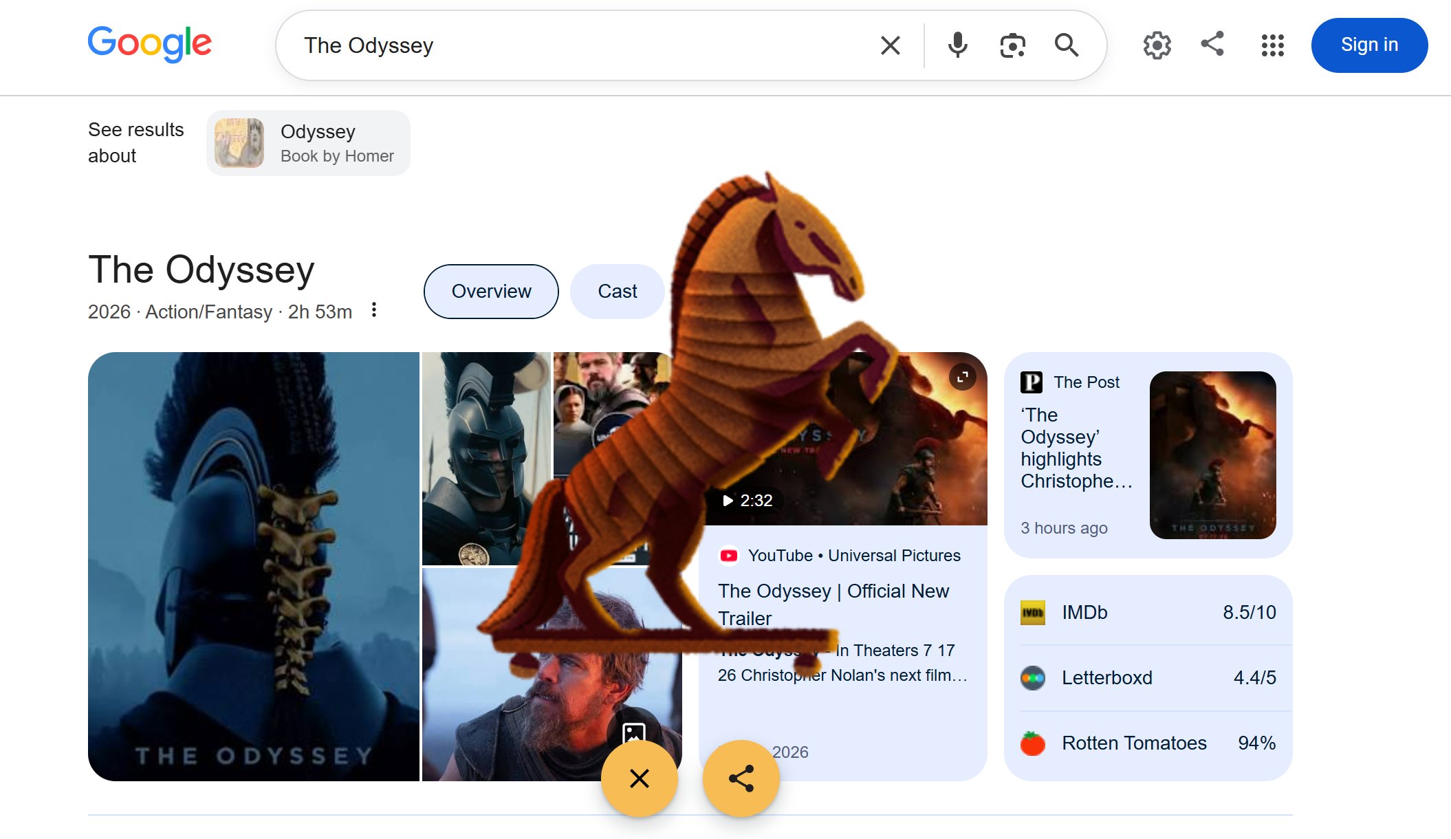 'The Odyssey' sends moviegoers to Google Search