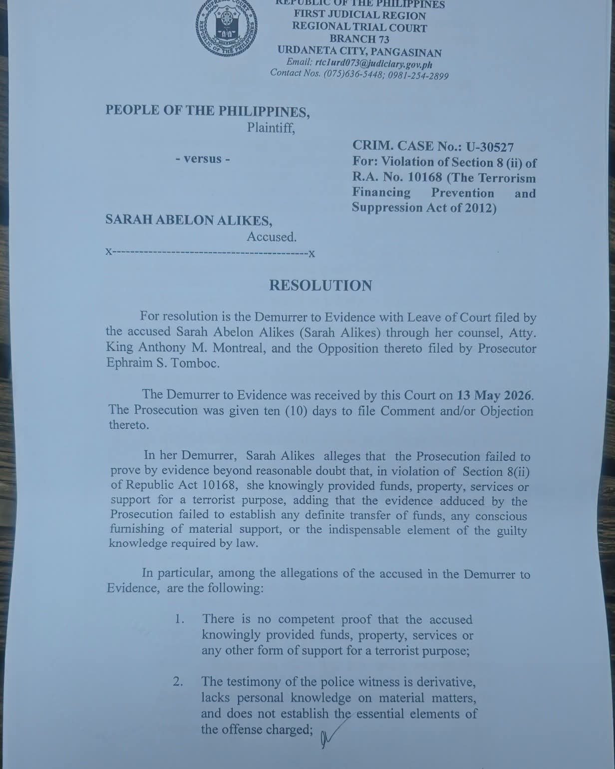 Pangasinan court acquits indigenous activist in terror financing case