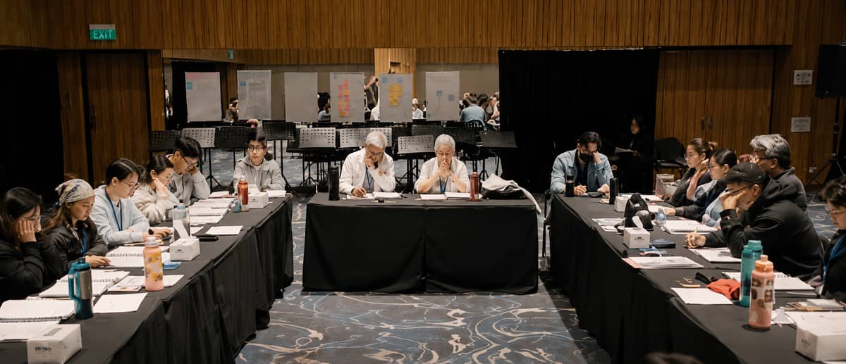 The cast of The Notebook The Musical gathers for its first table read, where the story's emotional power left many visibly moved.