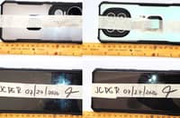 Confiscated cellular phones, a gray VIVO (left) and a blue REDMI model (right), from the suspect.