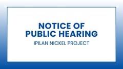 Ipilan Nickel Project - Notice of Public Hearing