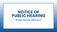 Ipilan Nickel Project - Notice of Public Hearing