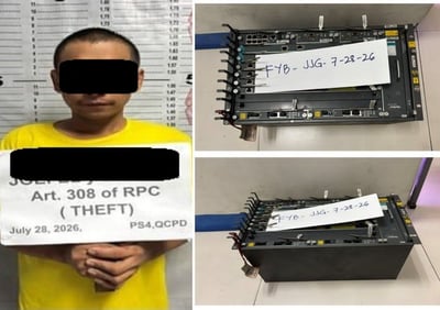 Man arrested for trying to steal P300K worth of fiber equipment