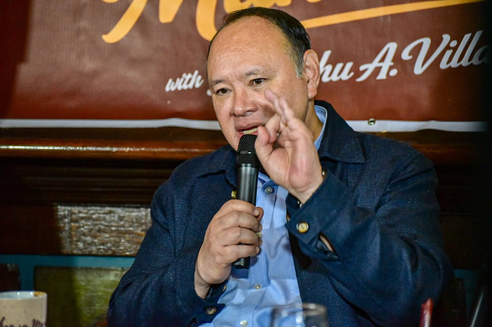Defense Secretary Gilberto 'Gibo' Teodoro discusses the Philippines' West Philippine Sea policy and it's territorial rights at the Kapihan sa Manila Bay forum in Manila today, July 29. l Zedrich Xylak Madrid