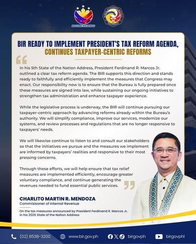 BIR to continue taxpayer-focused reforms