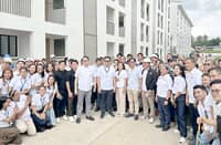 ANOTHER step toward government housing goals President Ferdinand Marcos Jr. and Department of Housing and Urban Development Secretary Jose Ramon Aliling, along with other officials and beneficiaries of the 4PH Program at People’s Ville, a condominium-type housing located in Barangay Riverside, Calinan District, in Davao City on Tuesday.