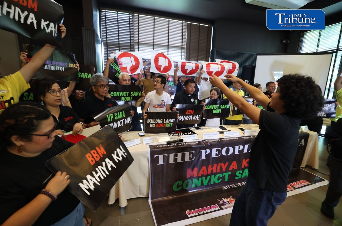 (July 30 2026) Democratic coalitions, people’s organizations, labor groups, faith-based institutions, and various sectoral formations, launch the People’s Assembly, a broad alliance advocating democracy, accountability, social justice, and public participation, during the launching they call for the impeachment of Vice President Sara Duterte, on Thursday, July 30, 2026. The group said the administration has fallen short on reforms, citing the unmentioned Anti-Political Dynasty Bill, Party-list Reform, and CADENA Bill, and urged action on high prices, corruption, political reforms, and workers’ wages. Photo/Analy Labor