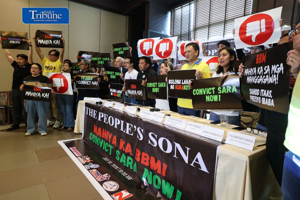 (July 30 2026) Democratic coalitions, people’s organizations, labor groups, faith-based institutions, and various sectoral formations, launch the People’s Assembly, a broad alliance advocating democracy, accountability, social justice, and public participation, during the launching they call for the impeachment of Vice President Sara Duterte, on Thursday, July 30, 2026. The group said the administration has fallen short on reforms, citing the unmentioned Anti-Political Dynasty Bill, Party-list Reform, and CADENA Bill, and urged action on high prices, corruption, political reforms, and workers’ wages. Photo/Analy Labor