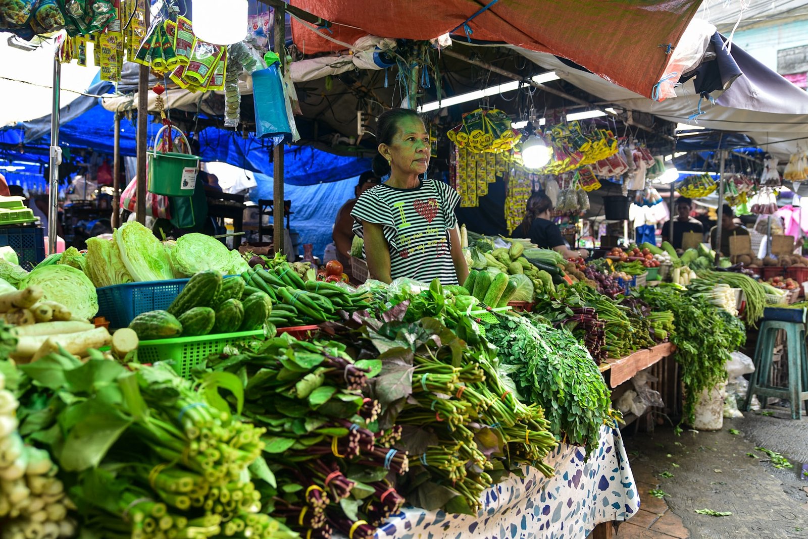 Vendors are seen arranging variety of vegetables in Baseco Compound in Tondo Manila, on July 31. l Zedrich Xylak Madrid