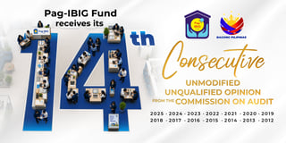 Pag-IBIG bags COA’s highest audit opinion for 14th straight year