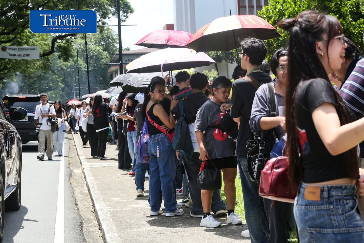(August 01 2026) University of the Philippines College Admission Test (UPCAT) 2nd batch examinees queuing to enter UP Palma hall to take the exam on Saturday August 1 2026. Photo/Analy Labor