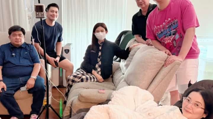 Kris Aquino, her sons Josh and Bimb together with her doctors.
