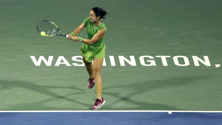 Alex Eala resumes her giant-killing ways as she sends Ukrainian world No. 10 Elina Svitolina, 6-3, 6-4, on Saturday in their Washington Open quarterfinal match.