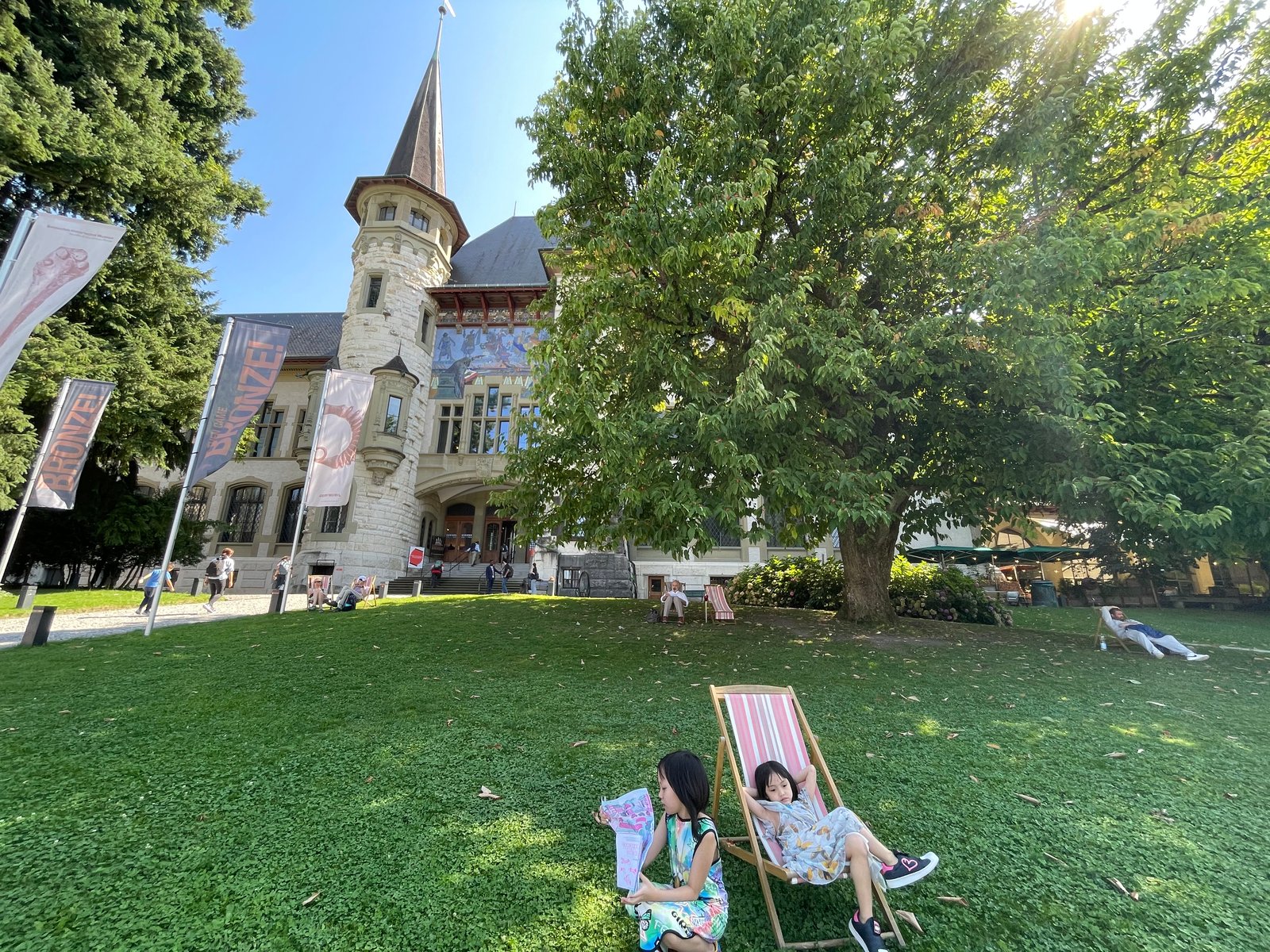 Lounging outside the Einstein Museum.