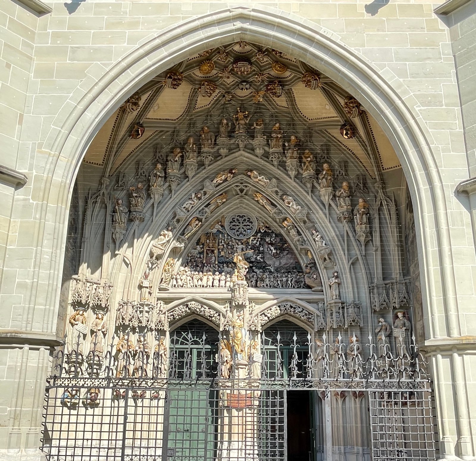 Upclose the detailed door of Church of St. Peter and Paul.