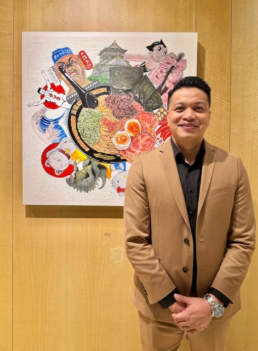 ARTIST Spencer Ozo with his favorite artwork.