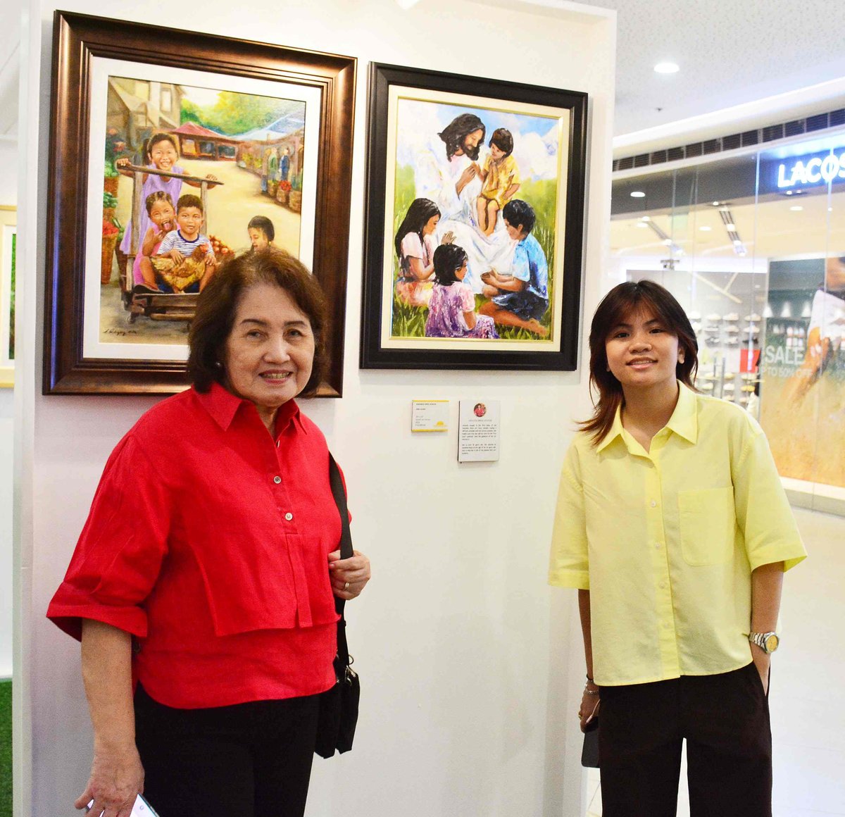 Art runs in the family. SM Foundation Linda Atayde, who takes Ikebana classes with her granddaughter Mandy beside Mandy’s work ‘Ang Guro.’