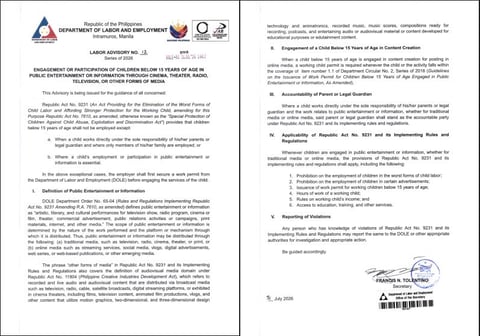 Kabataang edad 15 pababa, bawal gawing vlogger nang walang permit - DOLE